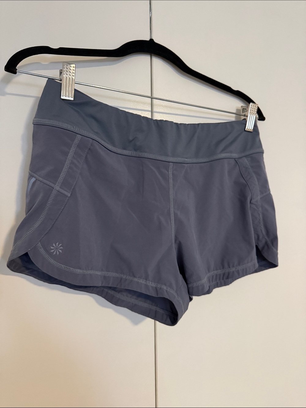 Athleta Gray-Blue Running Shorts